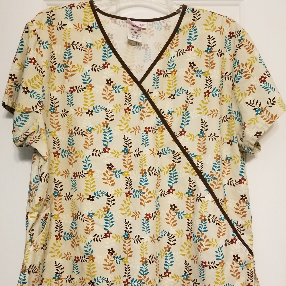 Cherokee Scrubs Mock Wrap Top - 2XL